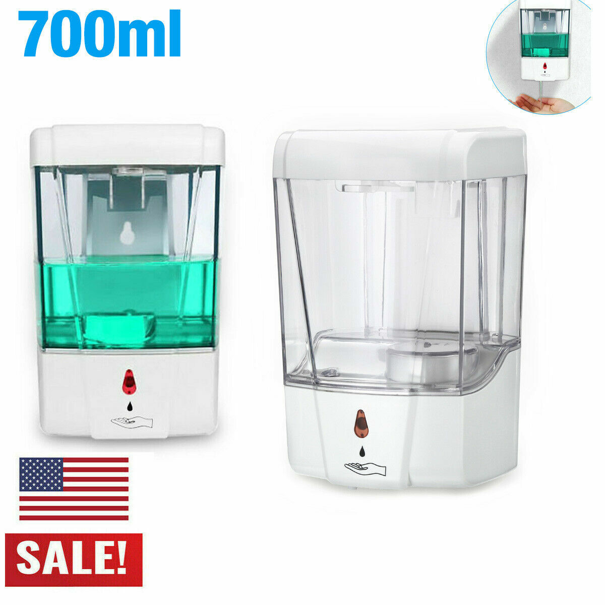 Automatic Soap Dispenser, Liquid Hand Free Soap Dispenser Wall Mount, 700 ml