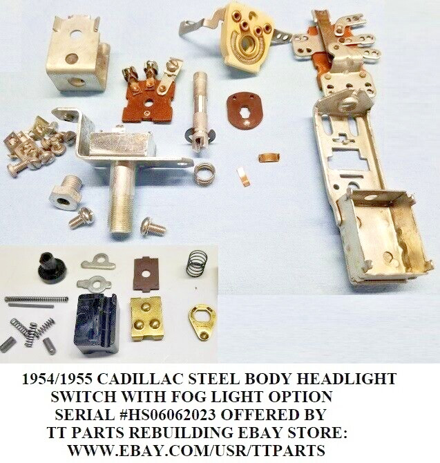 1953/54/55 CADILLAC HEADLIGHT SWITCH WITH FOG LIGHT SWITCH TESTED & WORKS
