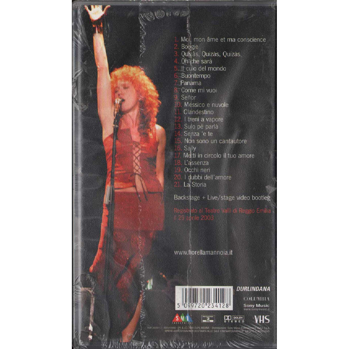 Fiorella Mannoia VHS Live / Columbia ‎– DUR 202341 Sealed
