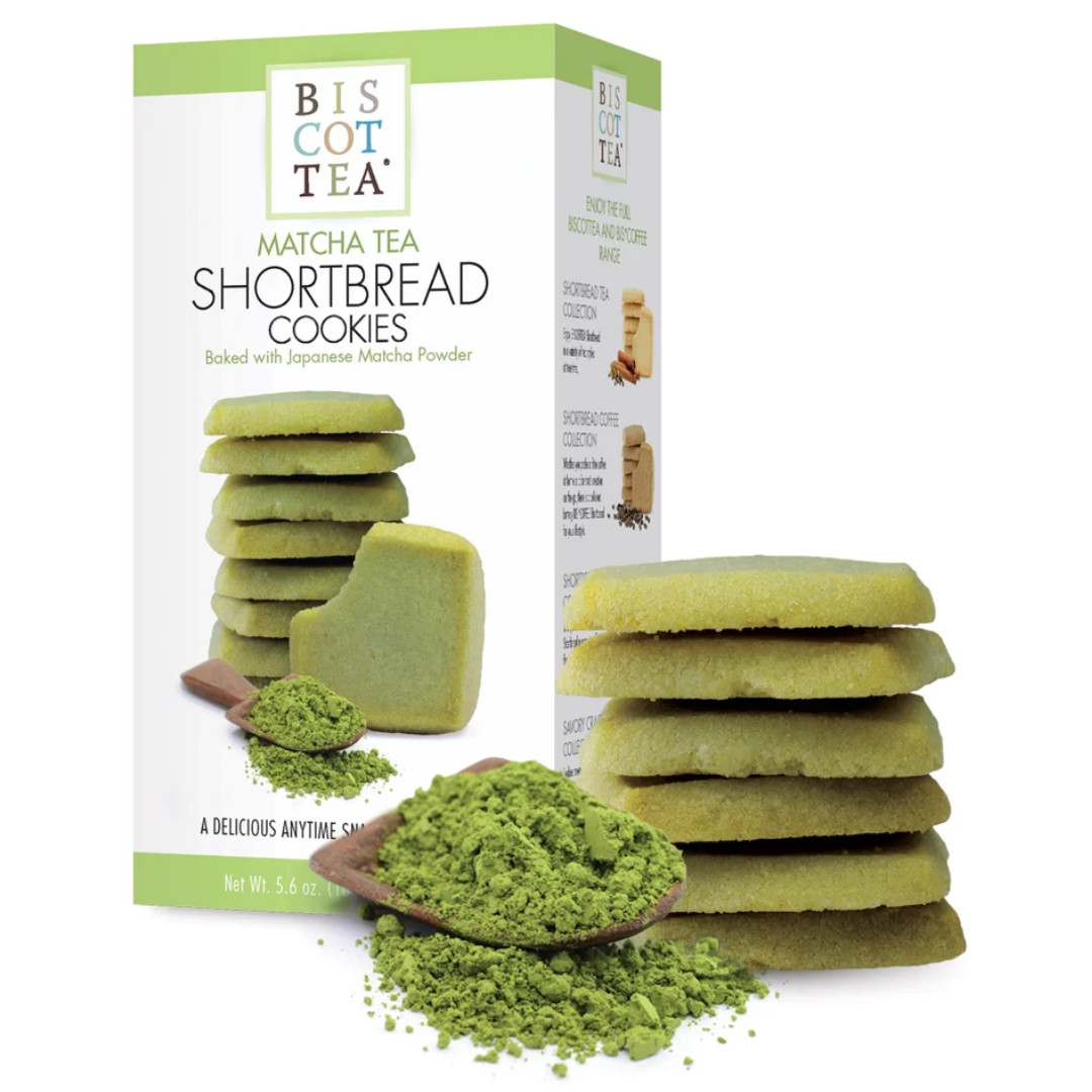 Biscottea, Matcha Shortbread, 5.6 oz box, 3-Pack | FREE SHIPPING