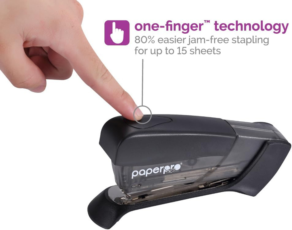 Paper Pro Compact Classic No Effort, One Finger, 80% Easier Staplers – Great for