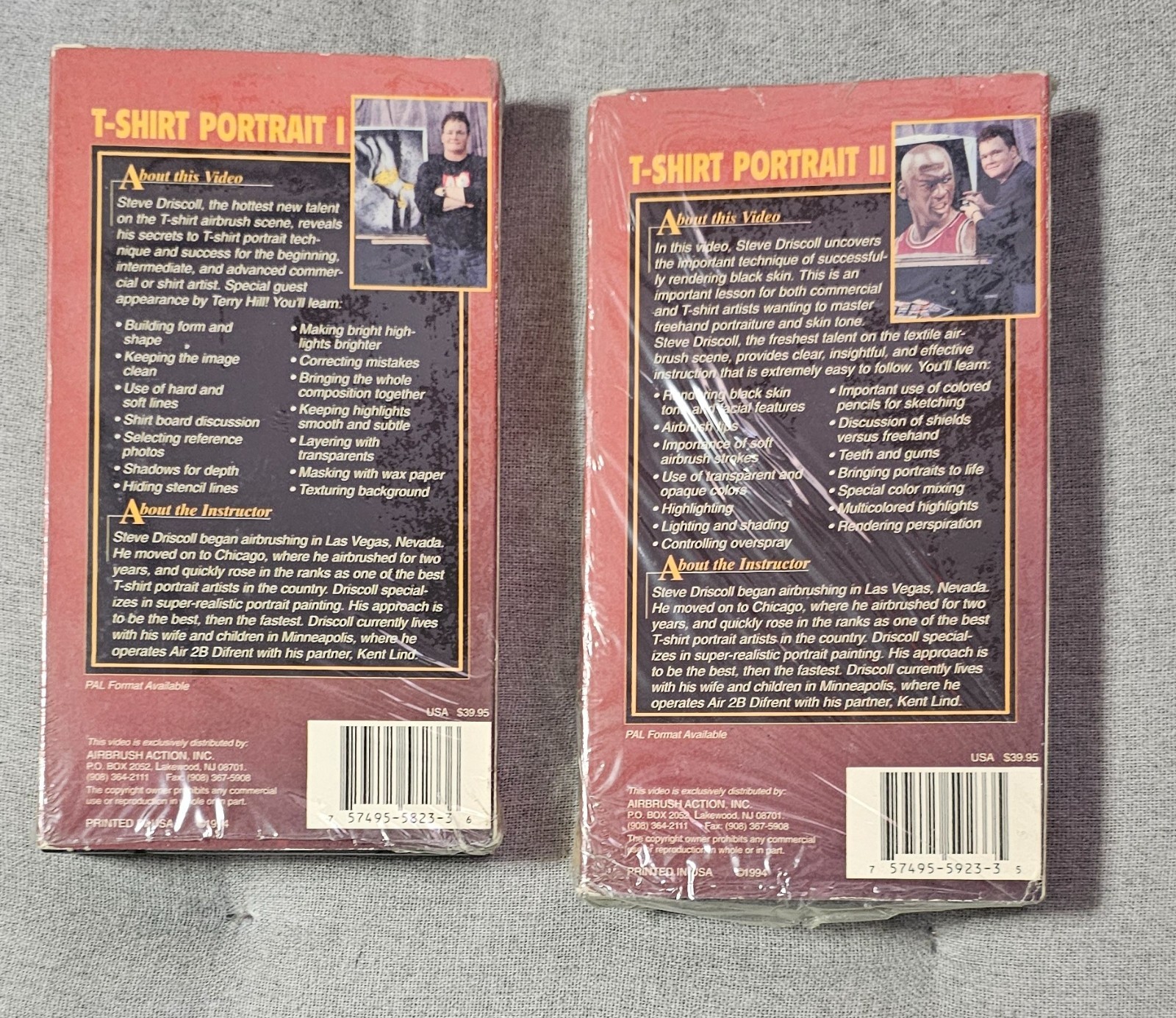 Air Brush Action: T-shirt Portrait with Steve Driscoll Vol. 1 & 2. VHS