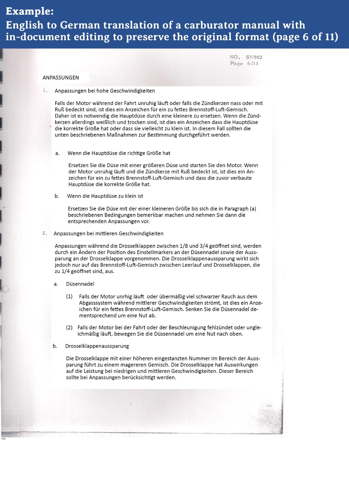 Professional English – German Translation Service | In-document editing