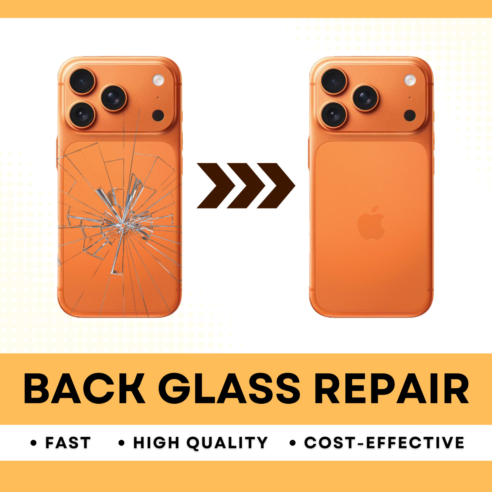 iPhone 17 Pro / Pro Max Back Glass Replacement Mail In Repair Service Any Color