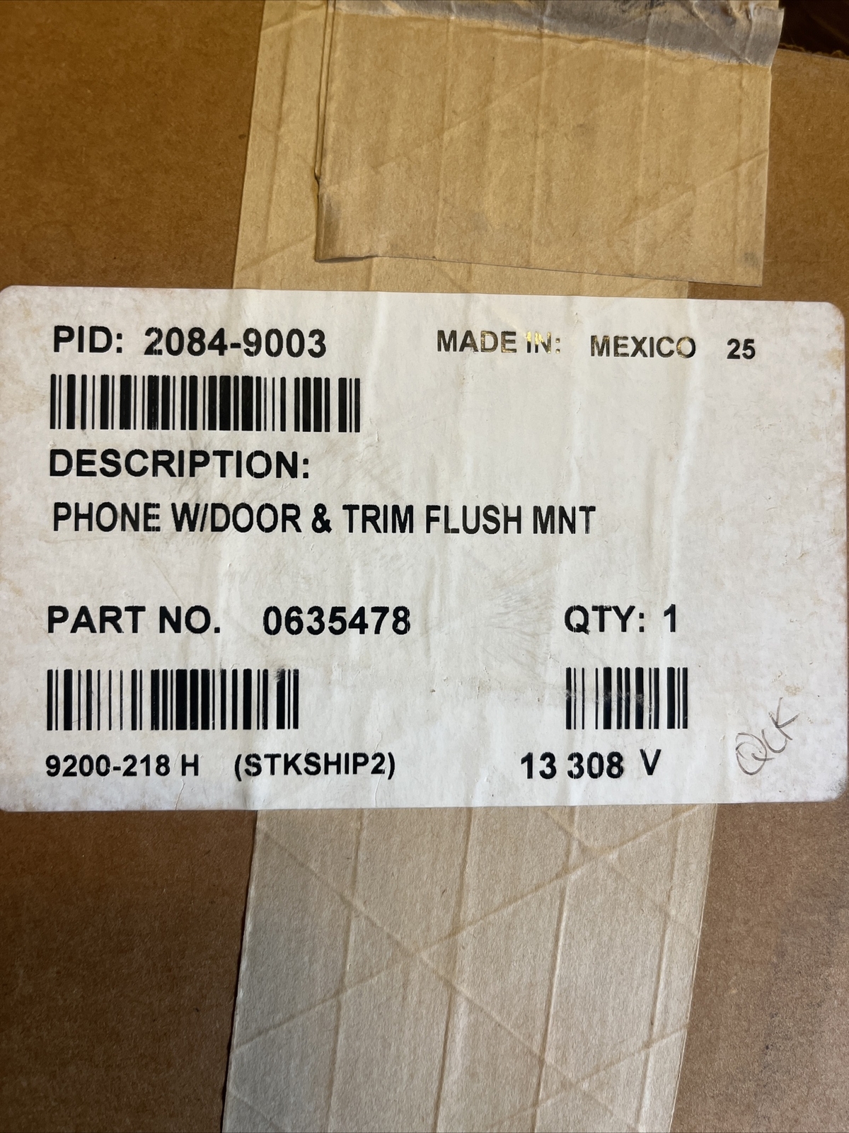 Simplex 2084-9003 – Phone with Door and Trim Flush Mount BRAND NEW