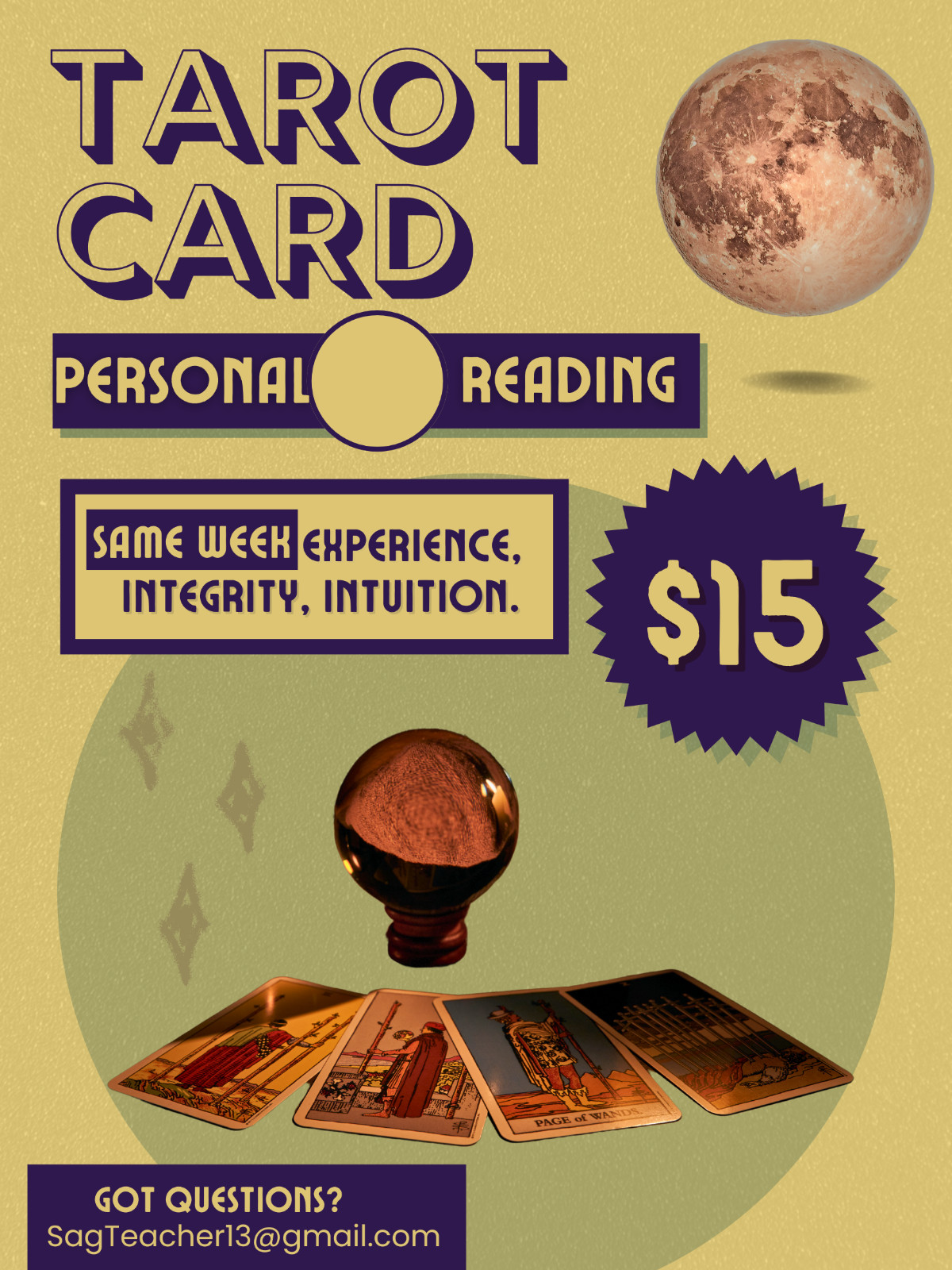 15 Minute Tarot Card Phone Empathetic Intuitive Integrity Professional Medium