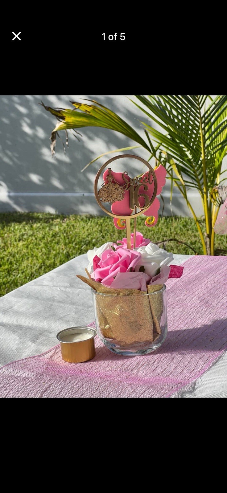 Glass Base Center Piece For Party Decoration