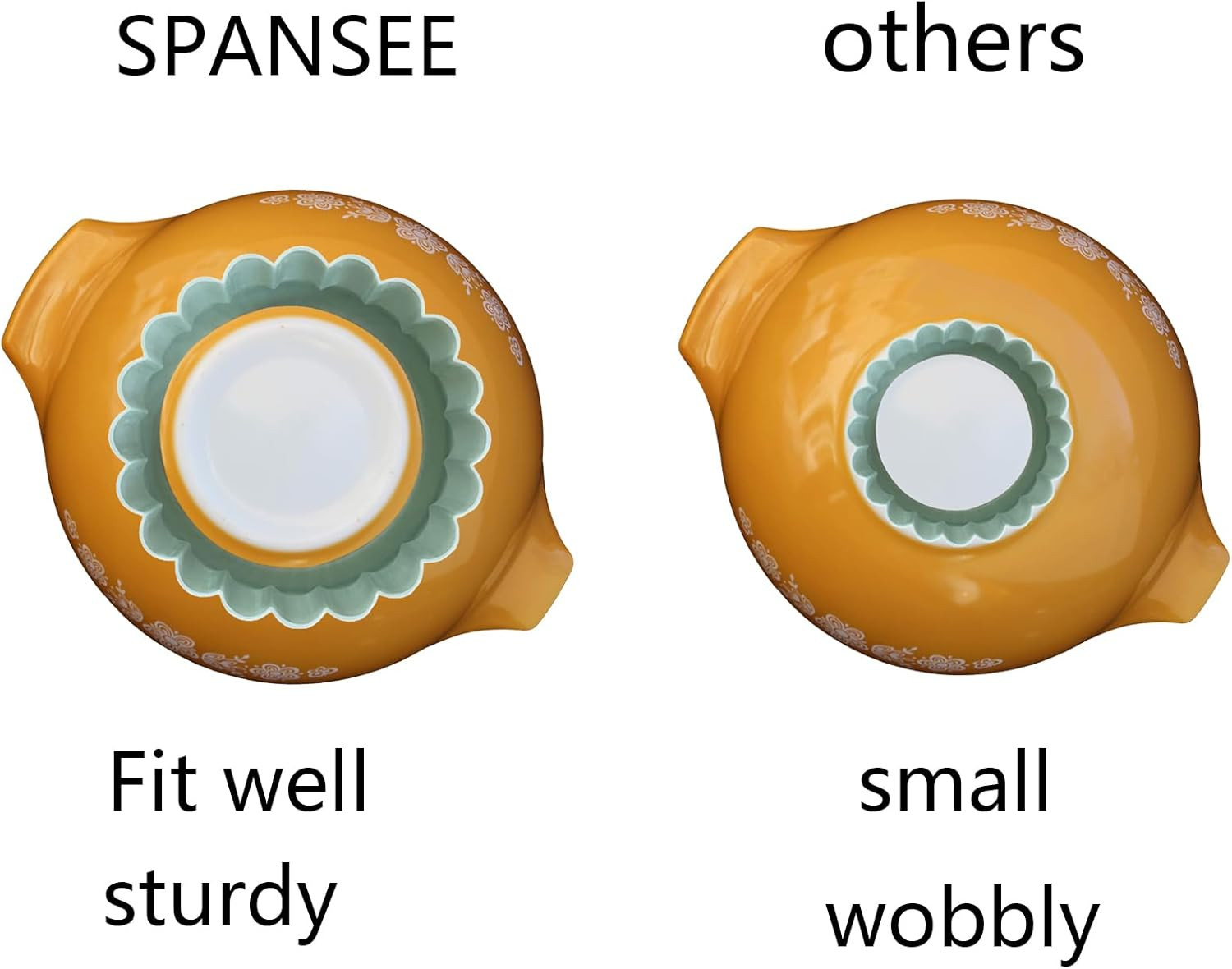 4Pcs Display Stands for Pyrex Mixed Cinderella Bowls, Stacker Stacking Rings for