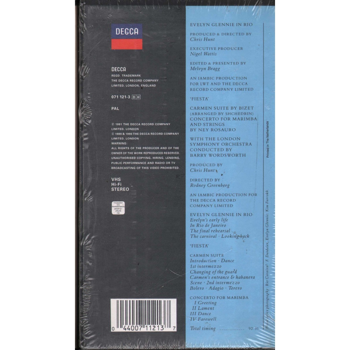Evelyn Glennie In Rio VHS Fiesta London Records – 0712213 Sealed