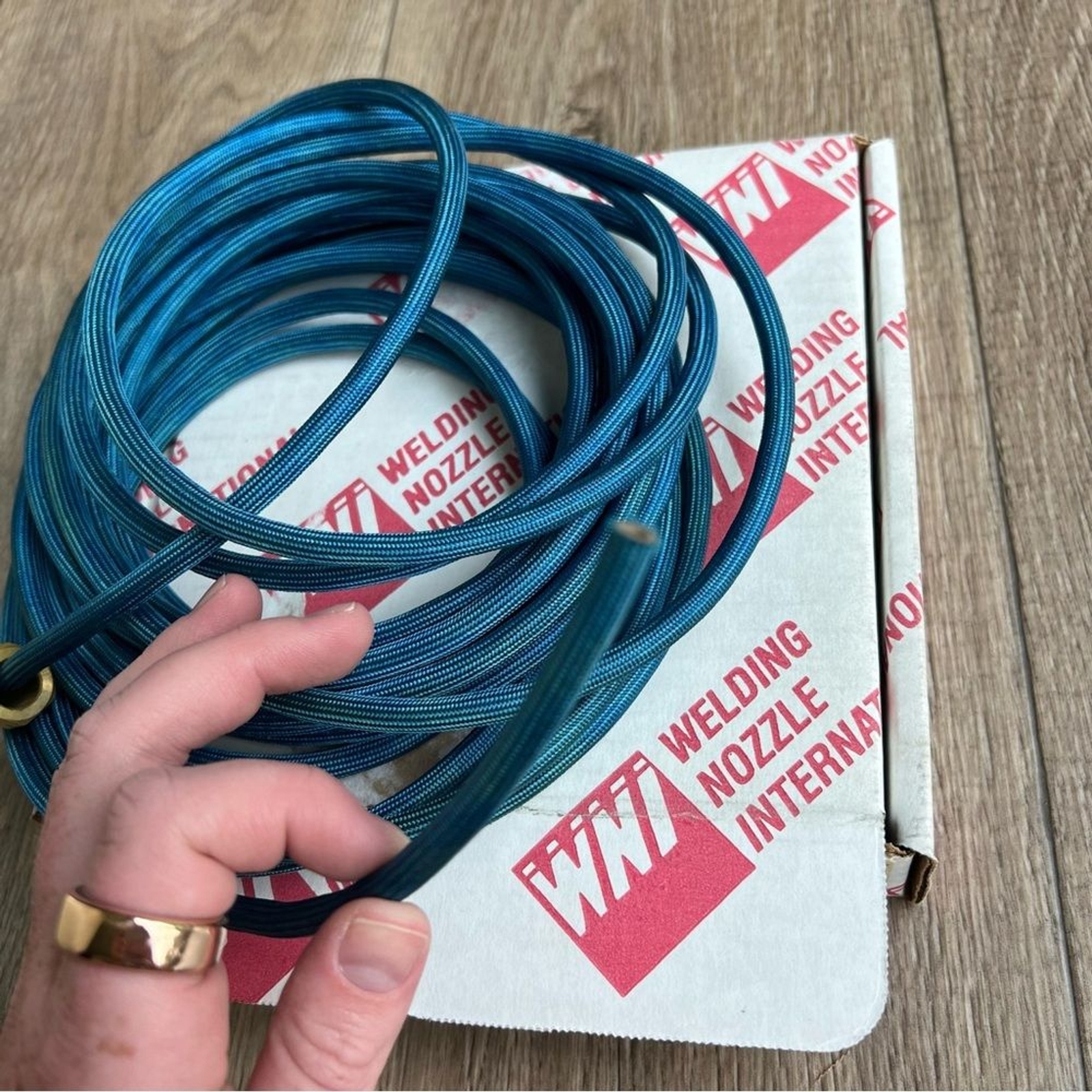 Welding Nozzle International 25 foot braided water hose 45V08R blue