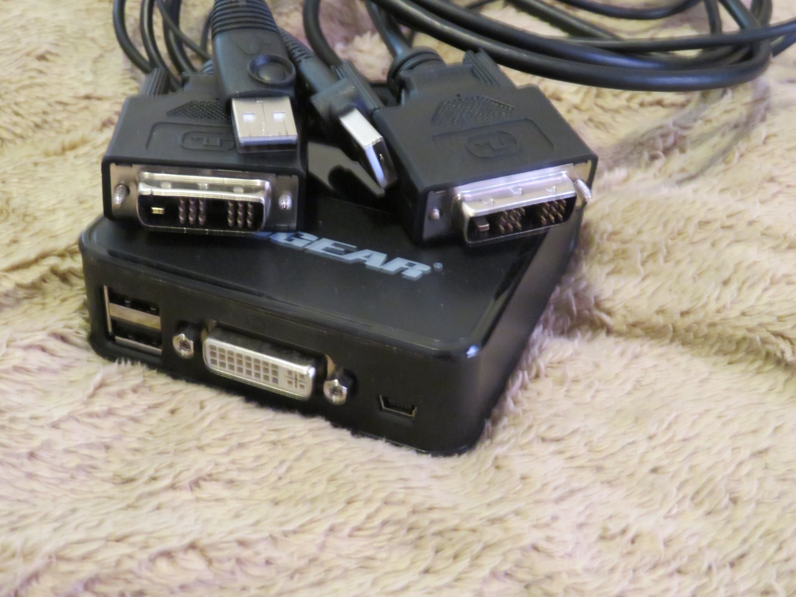 IO Gear Control 2 port USB DVI KVM Switch controls up to 2 computers