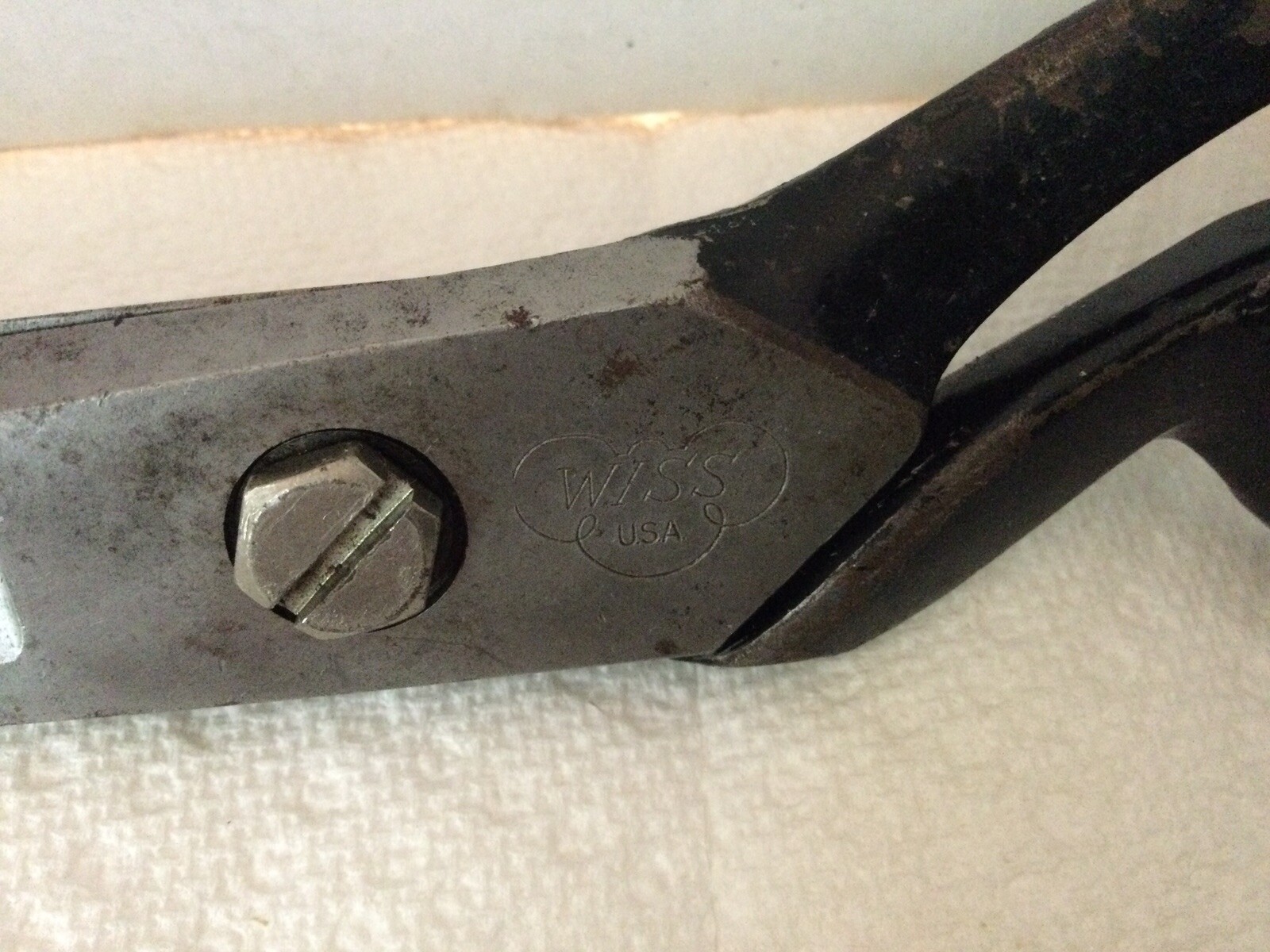 LARGE (WISE-INLAID) UPOLSTERY TAILORS SHEARS#22 GOOD WORKING ORDER