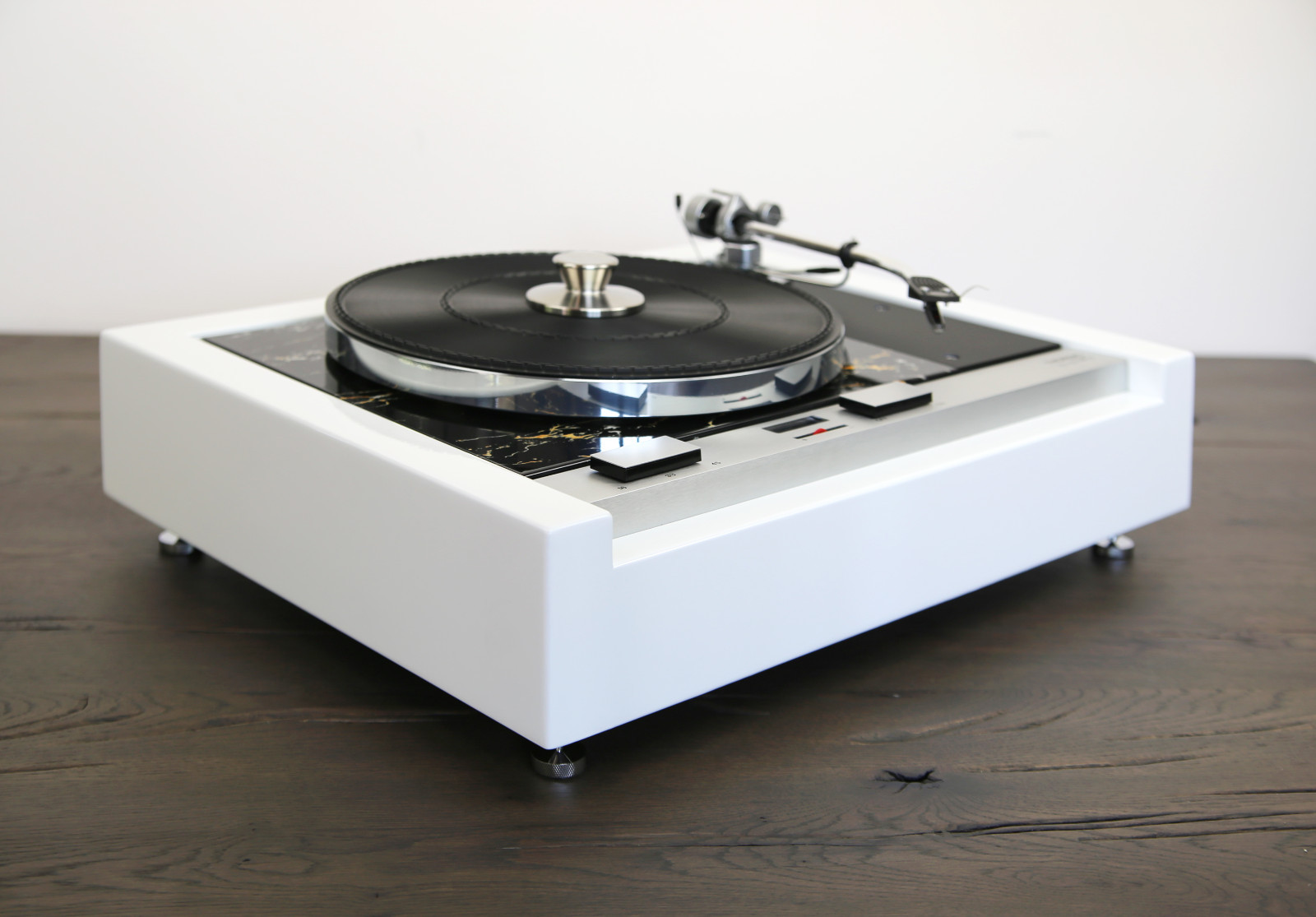 We restore your Thorens TD125 Turntable Black OD. white -marbled