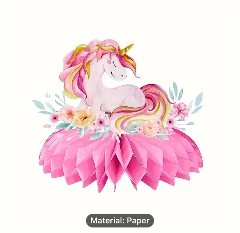 8pcs Cute Unicorn Honeycomb Tabletop Decorations Perfect For parties