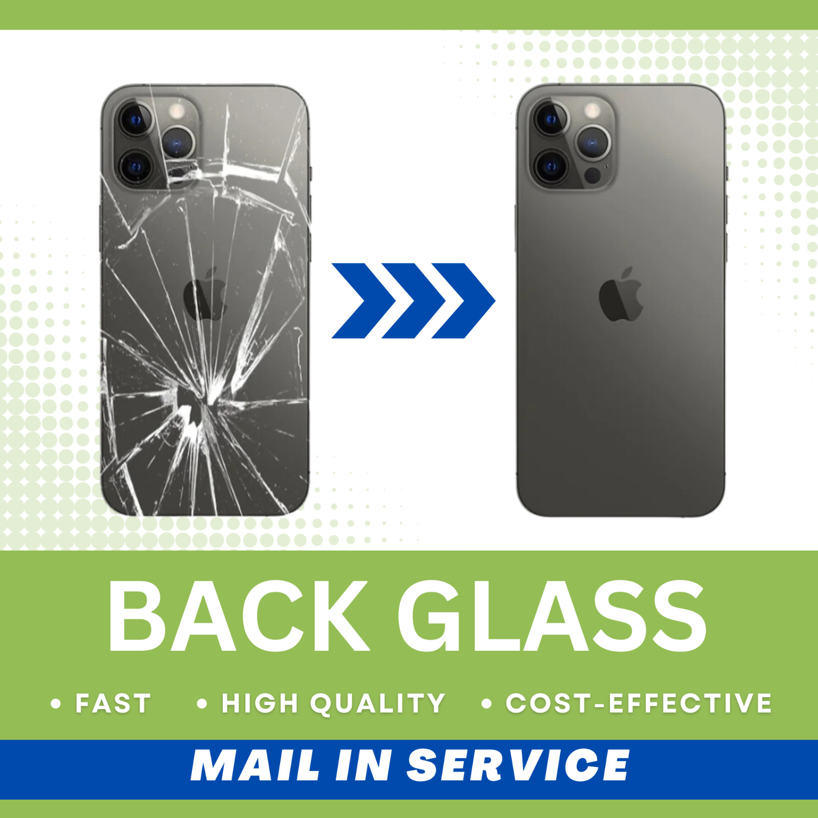 iPhone 13/13Mini/13Pro/13ProMax Back Glass Repair Service Fast Mail In