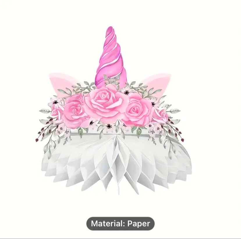 8pcs Cute Unicorn Honeycomb Tabletop Decorations Perfect For parties