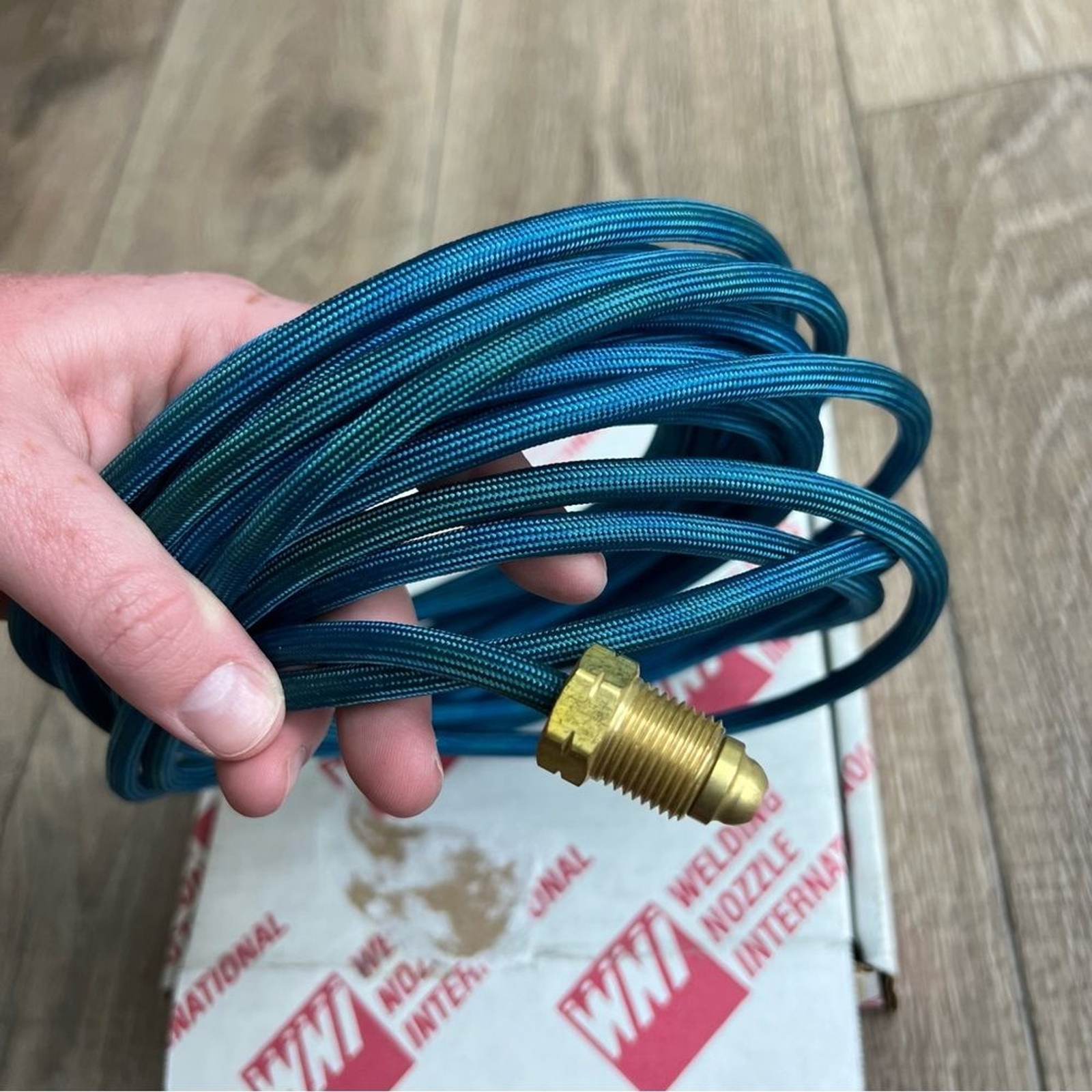 Welding Nozzle International 25 foot braided water hose 45V08R blue