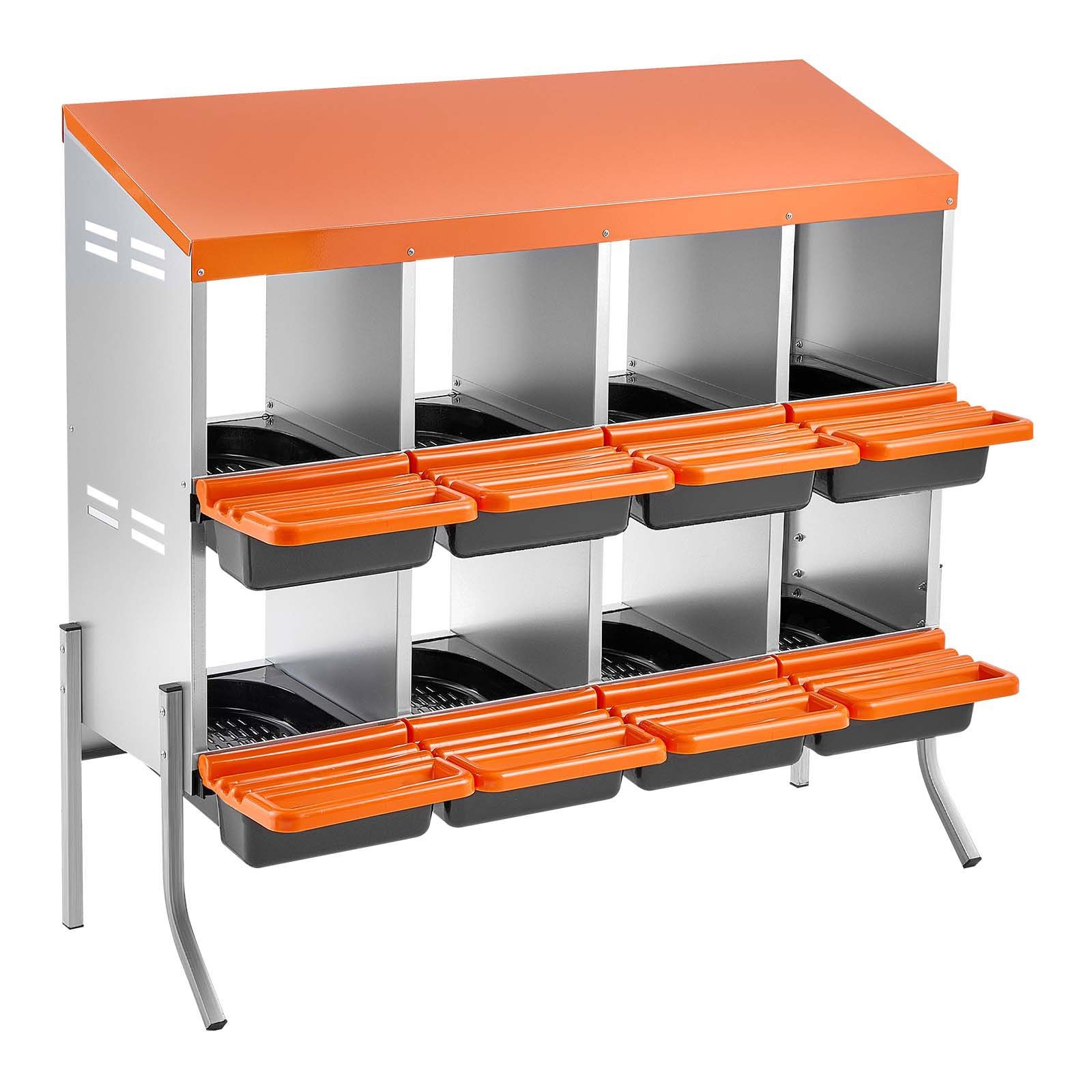 Chicken Nesting Boxes, 8 Compartments, with Support Legs, Easy Egg Collection, G