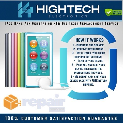 iPod Nano 7th Generation Digitizer Black Replacement Service – Touch Screen
