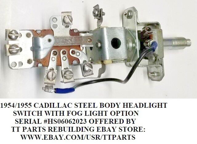1953/54/55 CADILLAC HEADLIGHT SWITCH WITH FOG LIGHT SWITCH TESTED & WORKS