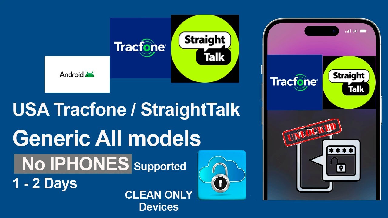 DIRECT! StraightTalk / Tracfone USA -Generic ONLY – (iPhone Not Supported)