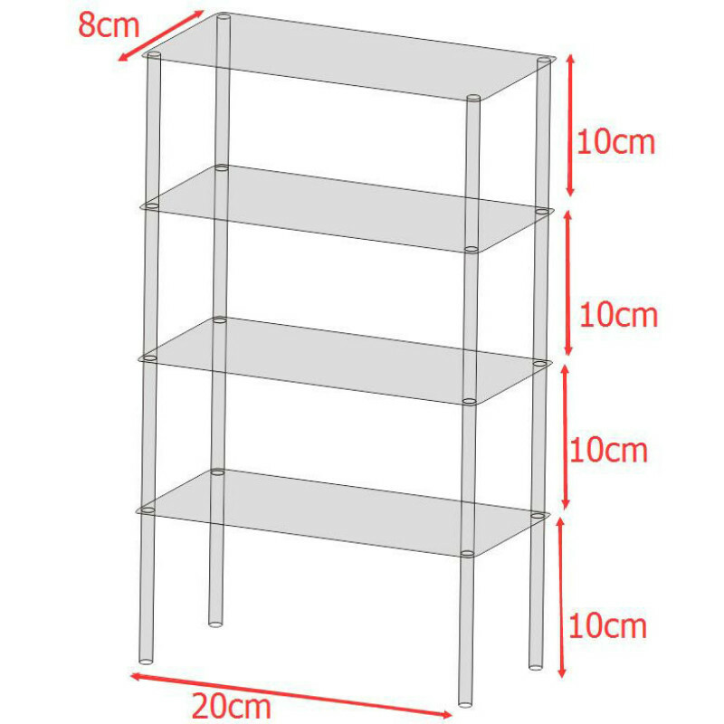 Acrylic Display Shelf Clear Product Stand Model Removable Transparent New