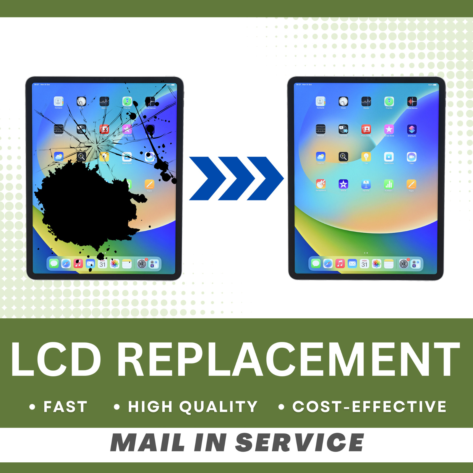 iPad Air 11-inch (M2/M3) LCD Screen Replacement Repair Service Fast