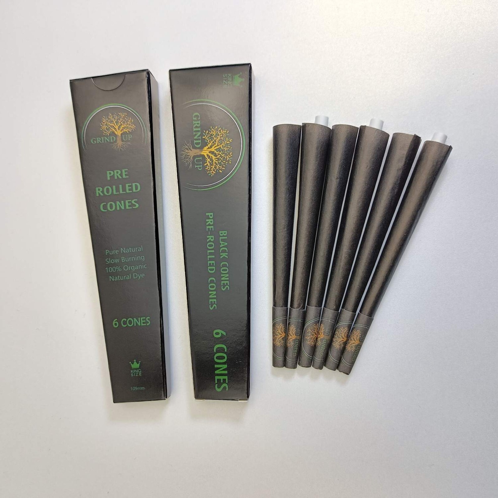 Grind Up Cones Black Organic King Size: 144 Pack – All Natural Hemp