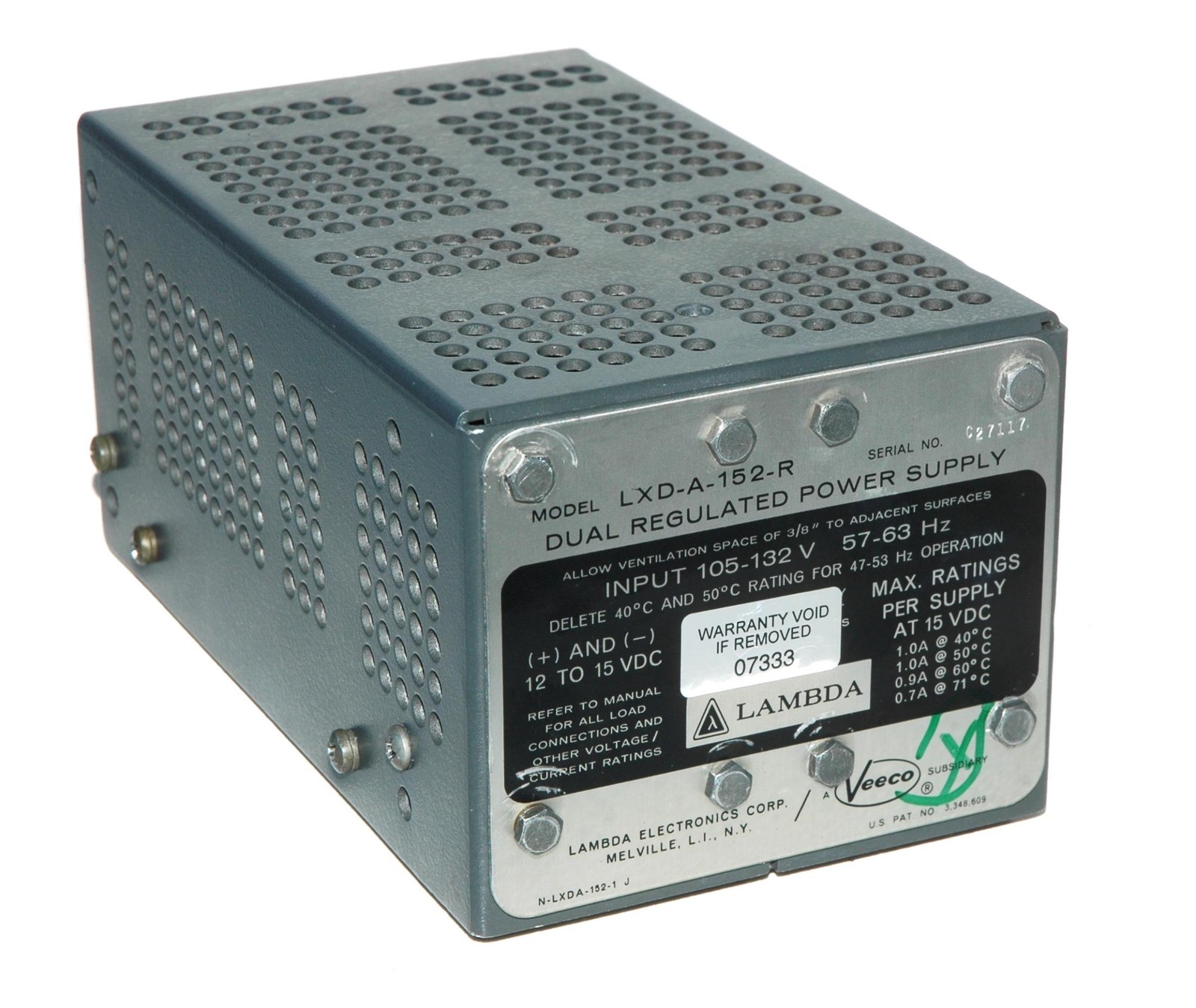 Nemic Lambda Power Supply LXD-A-152-R *REPAIR EVALUATION ONLY* [PZJ]