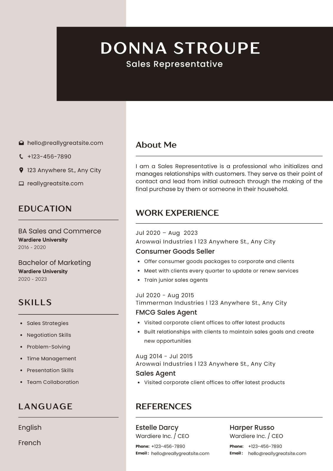 US ATS Resume Template | Professional CV + Cover Letter Editable.