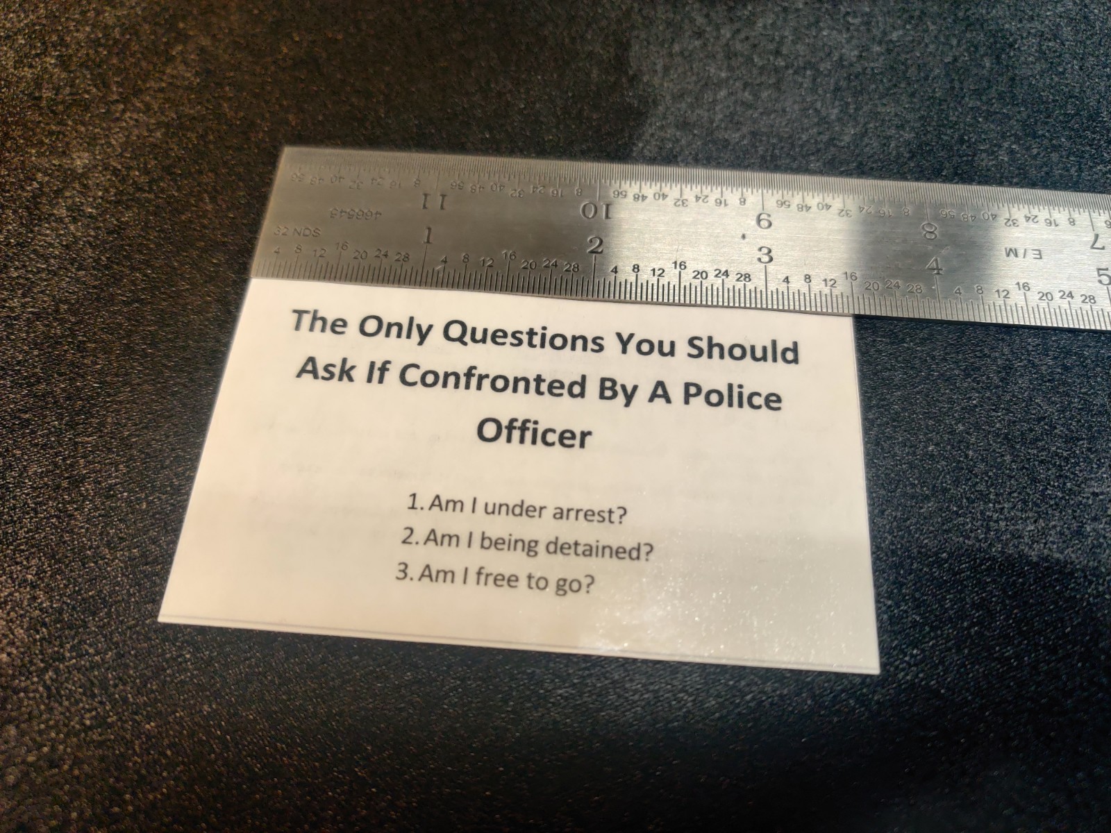Police Stop Know Your Rights Card – Bill of Rights – Do Not Answer Any Questions