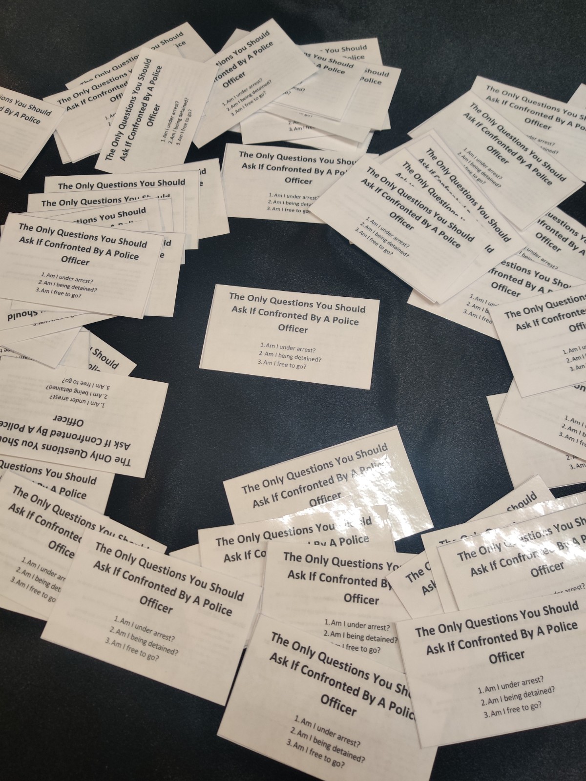 Police Stop Know Your Rights Card – Bill of Rights – Do Not Answer Any Questions