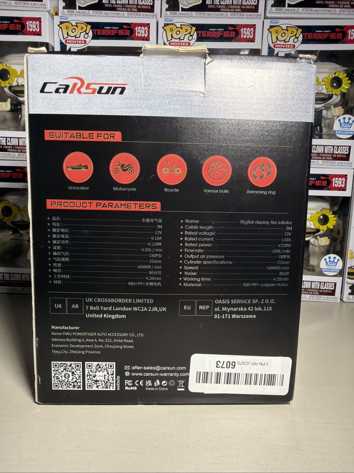 FAST SHIPPING🔥CarSun – Portable Tire Inflator, BRAND NEW IN BOX
