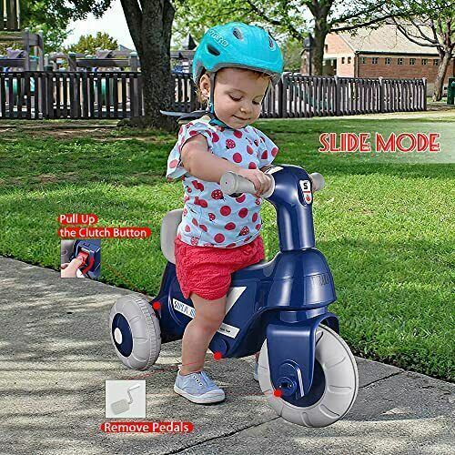 Toddler Electric Motorcycle Tricycle for Boys Girls 6V Rechargeable Battery