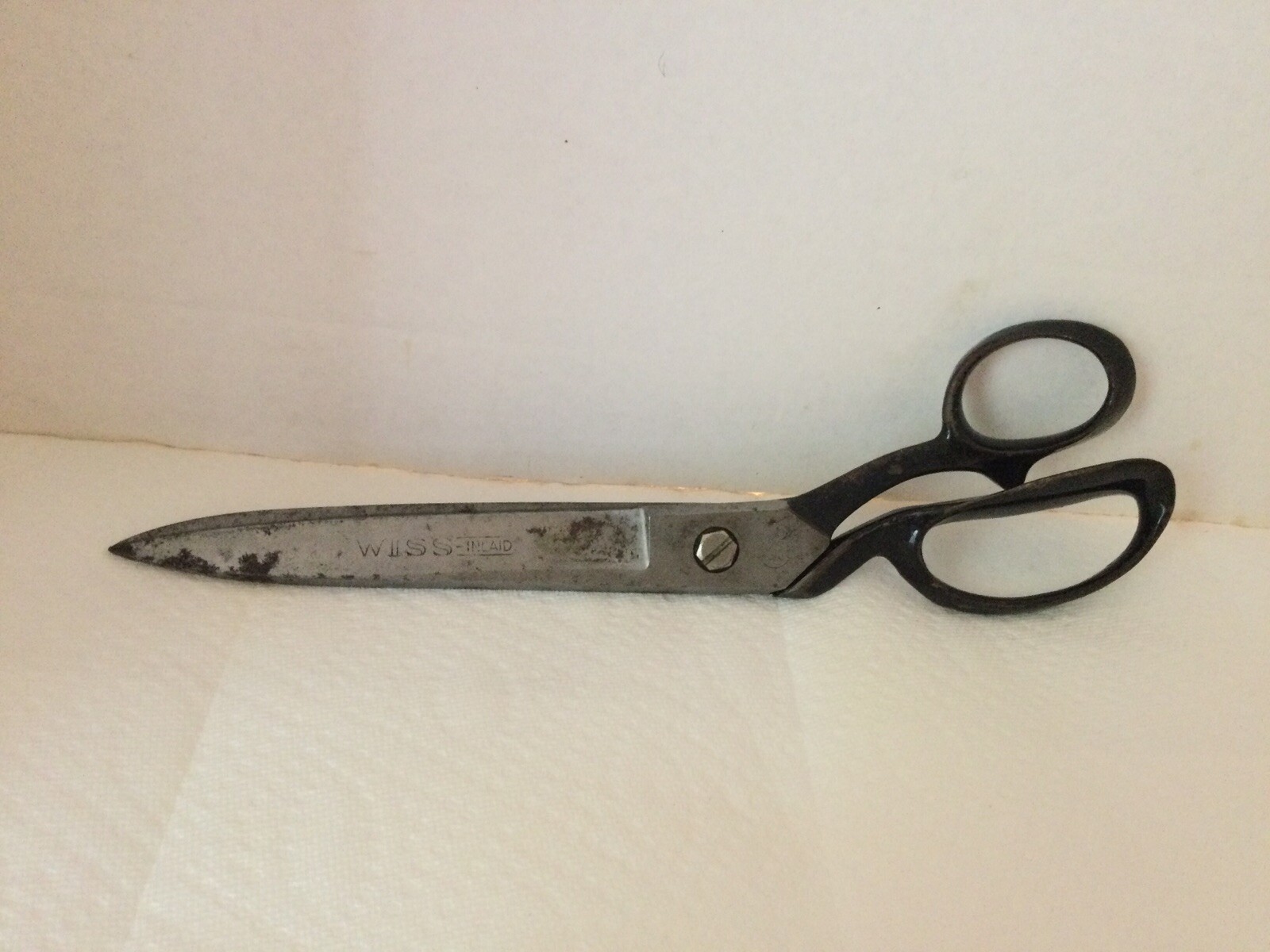 LARGE (WISE-INLAID) UPOLSTERY TAILORS SHEARS#22 GOOD WORKING ORDER