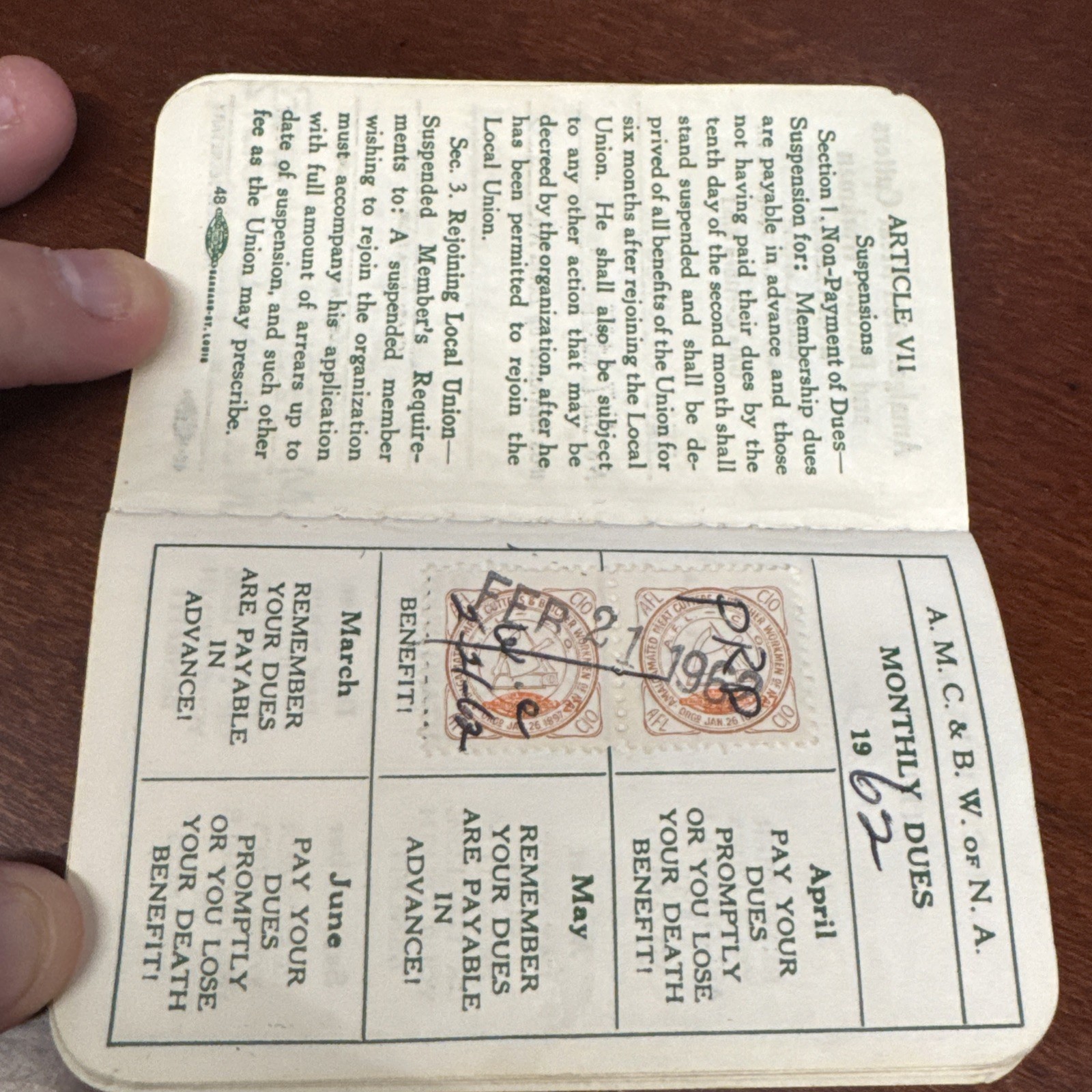 Dubuque Packing House Union Book: 1962