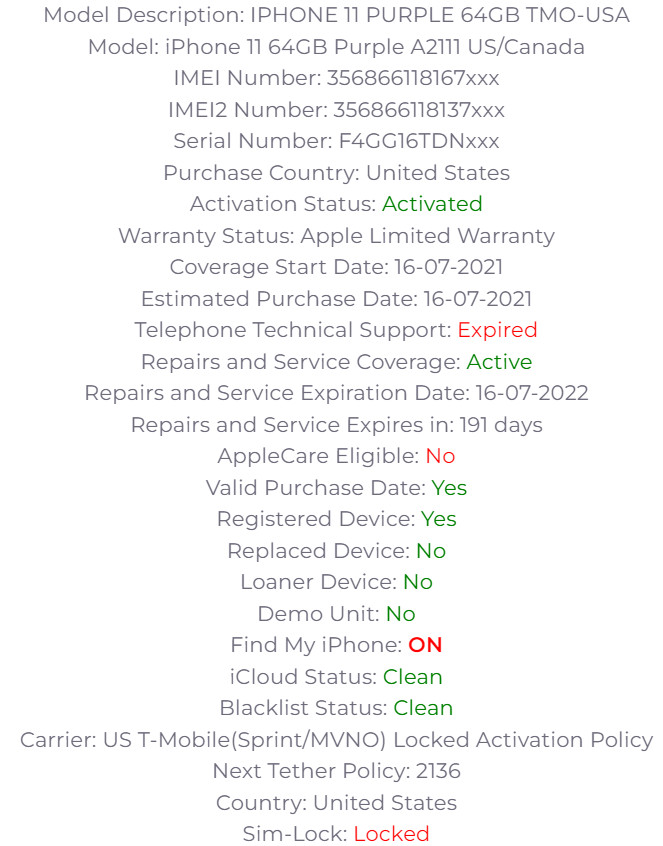 APPLE DEVICE FULL INFO SERVICE CHECK PHOTOS FOR SAMPLE 100% ACCURATE