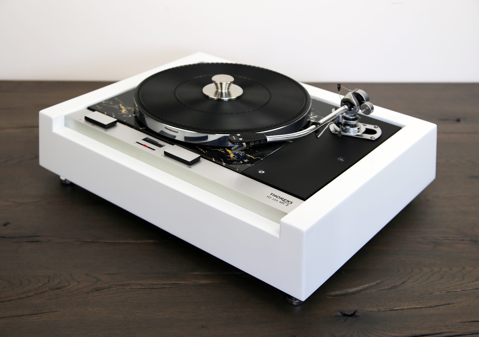 We restore your Thorens TD125 Turntable Black OD. white -marbled