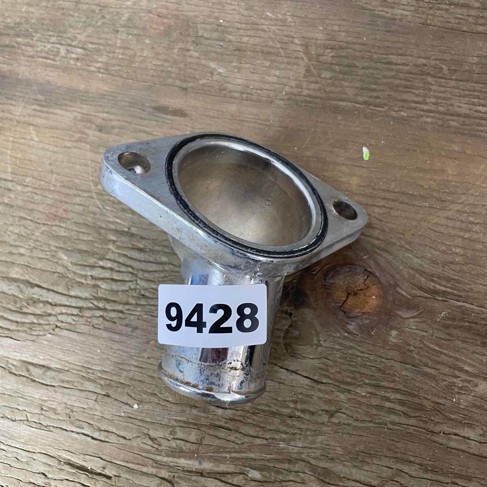 Universal Thermostat Housing Elbow Chrome 2-Bolt Flange Coolant Pipe Connector