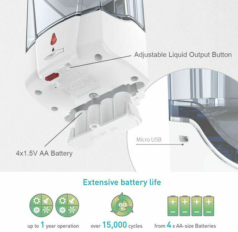 Automatic Soap Dispenser, Liquid Hand Free Soap Dispenser Wall Mount, 700 ml