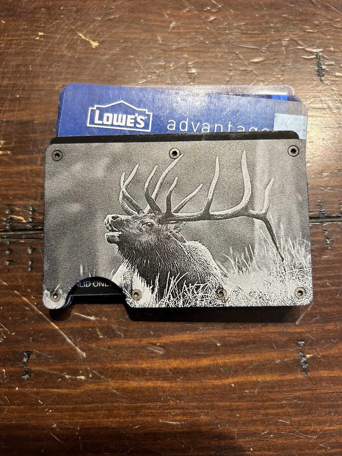Custom Wildlife Aluminum RFID Blocking Wallet Proudly Engraved in the USA.
