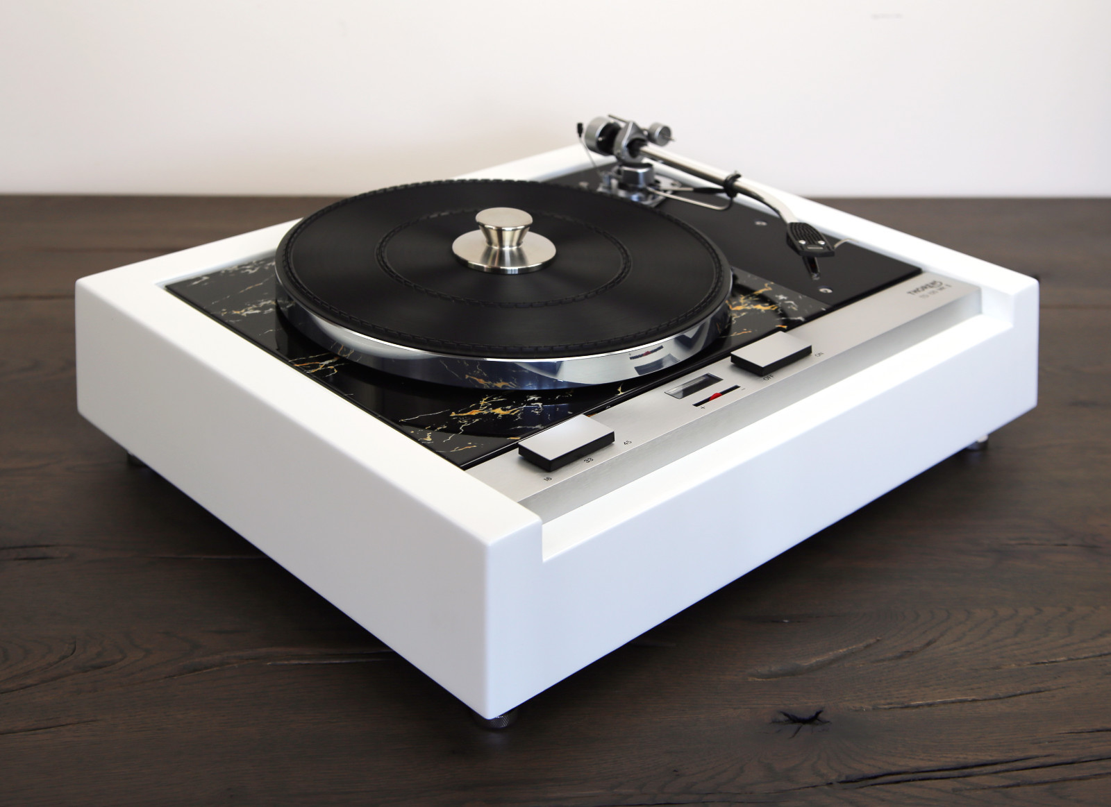 We restore your Thorens TD125 Turntable Black OD. white -marbled