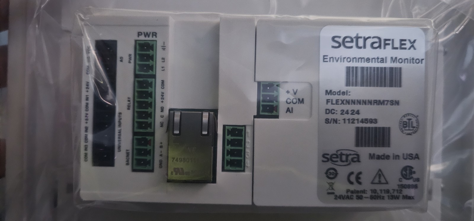 3 Setra Touchscreen Programmable Thermostat,pressure sensors Rectangular Plastic