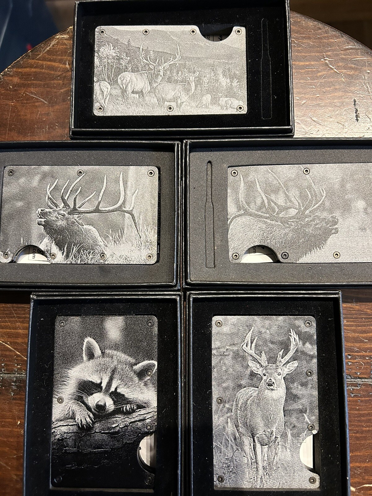 Custom Wildlife Aluminum RFID Blocking Wallet Proudly Engraved in the USA.