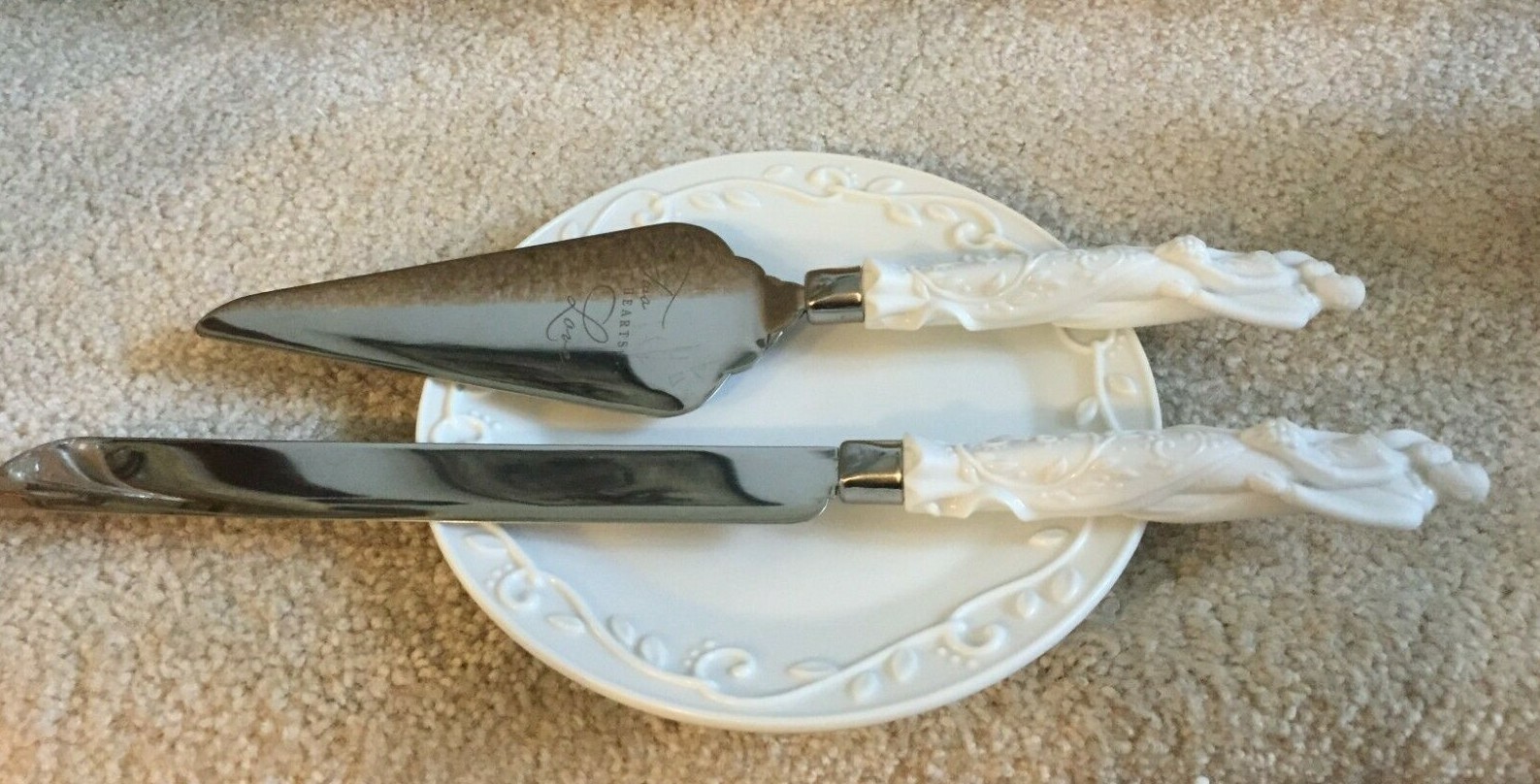 Hallmark Keepsake Wedding 3-piece Serving Set Two Hearts-One Love FREE SHIP