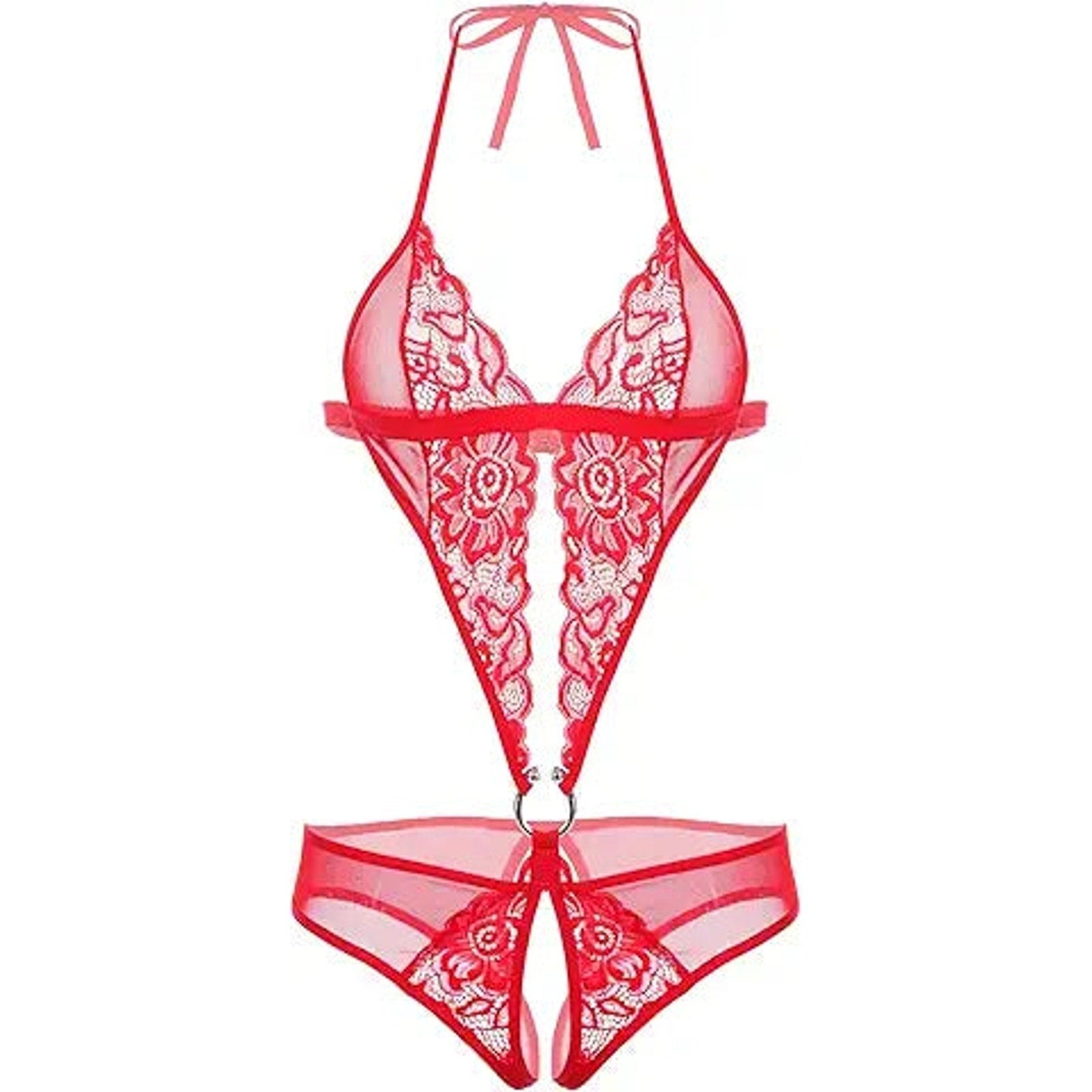Avidlove Teddy Lingerie for Women One Piece Deep V Lingerie Lace Teddy Babydoll