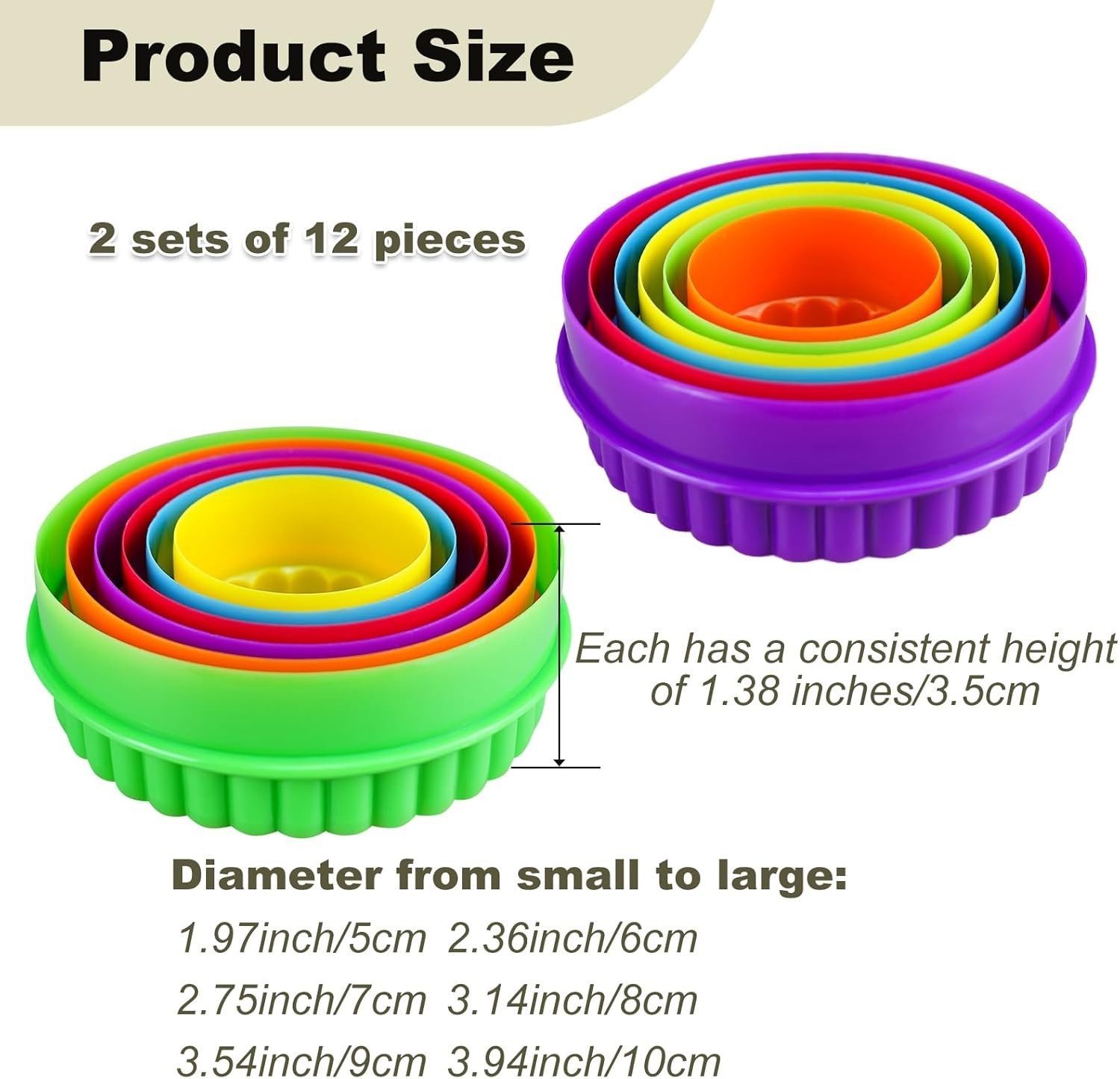 12 Pcs Display Stands for Pyrex Bowls Stacking Rings Cabinet Organizer Risers