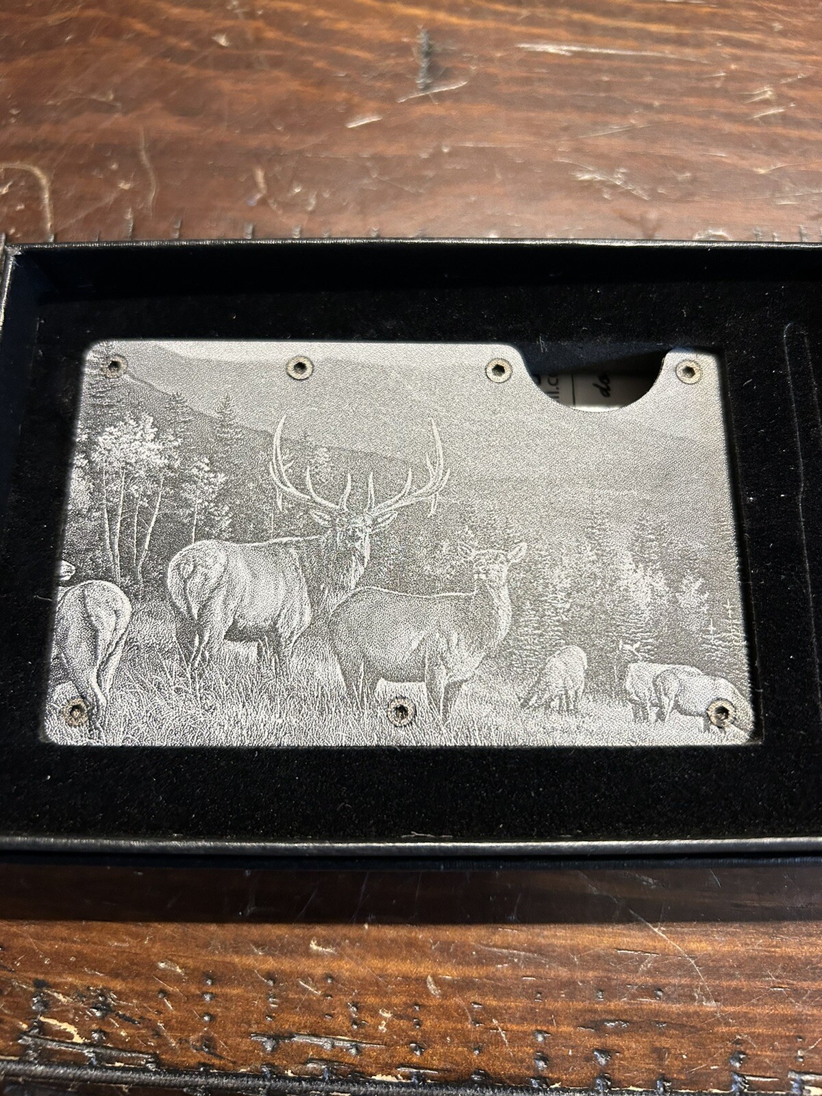 Custom Wildlife Aluminum RFID Blocking Wallet Proudly Engraved in the USA.