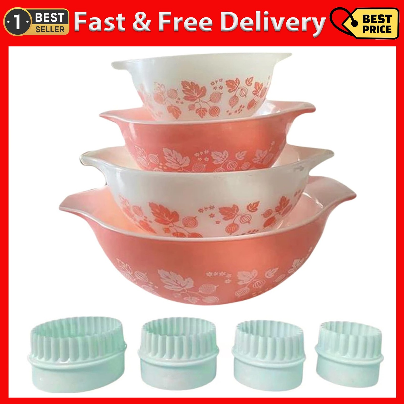 4Pcs Display Stands for Pyrex Mixed Cinderella Bowls, Stacker Stacking Rings New