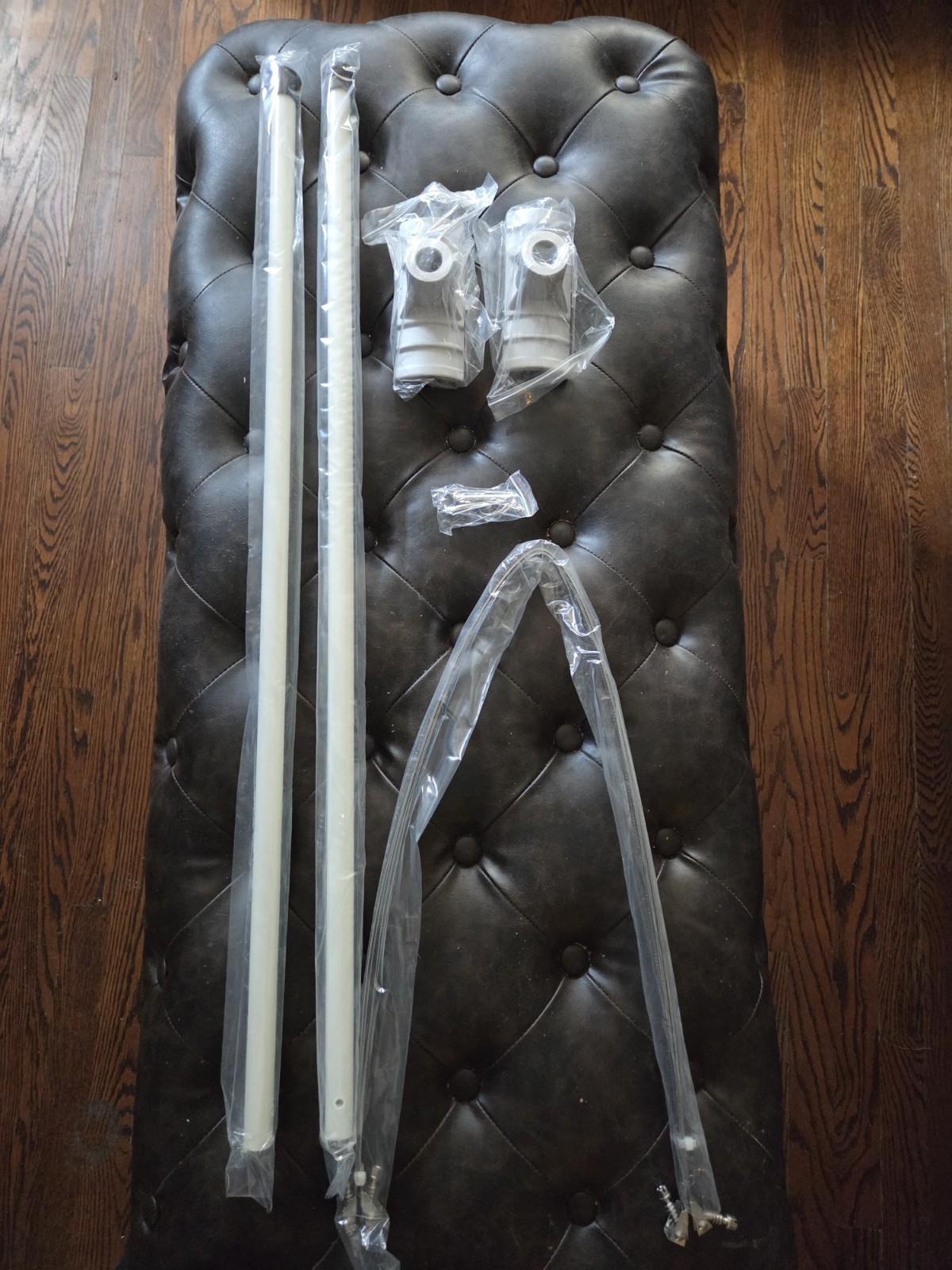 34″ Aluminum Pole Bracket Set complete assembly hardware.